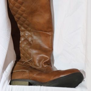 Brown Leather Zip Boots